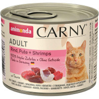 Корм Carny Adult Animonda 200 г для дорослих котів з яловичиною індичкою і креветками