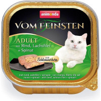 Корм Vom Feinsten Adult Animonda 100 г для дорослих котів фарширована яловичина з філе лосося і шпинатом