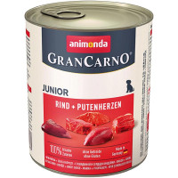 Корм GranCarno Original Junior Animonda 800 г для молодих собак з яловичиною та серцями індички