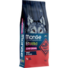 Корм Dog Bwild Low Grain Monge 12 кг для дорослих собак з олениною