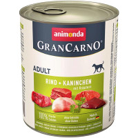 Корм GranCarno Original Adult Animonda 800 г для дорослих собак з яловичиною кроликом та зеленню
