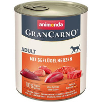Корм GranCarno Original Adult Animonda 800 г для дорослих собак з серцями птиці