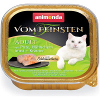 Корм Vom Feinsten Adult Animonda 100 г для дорослих котів фарширована індичка з курячою грудкою і зеленню