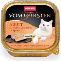 Корм Vom Feinsten Adult Animonda 100 г для дорослих котів фарширована курка з з філе лосося і шпинатом