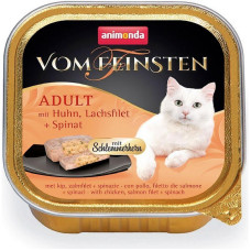 Корм Vom Feinsten Adult Animonda 100 г для дорослих котів фарширована курка з з філе лосося і шпинатом