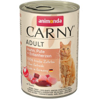 Корм Carny Adult Animonda 400 г для дорослих котів з куркою індичкою і качиними серцями