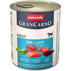 Корм GranCarno Original Adult Animonda 800 г для дорослих собак з яловичиною лососем і шпинатом