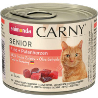 Корм Carny Senior Animonda 200 г для старіючих котів з яловичиною і серцями індички