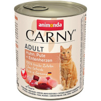 Корм Carny Adult Animonda 800 г для дорослих котів з куркою індичкою і качиними серцями